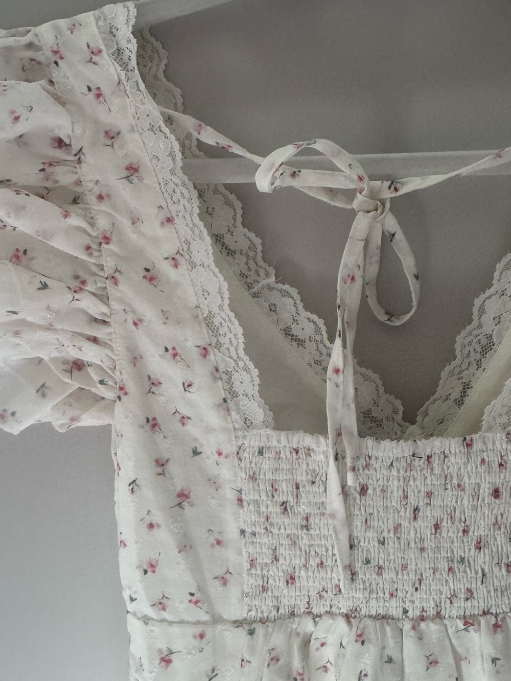 Lulu's White Mini Dress with Pink Floral Print - Picture 8 of 8
